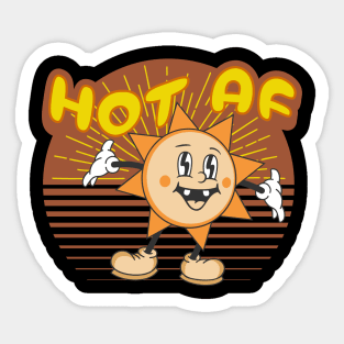 Hot AF Vintage Cartoon Sun Sticker